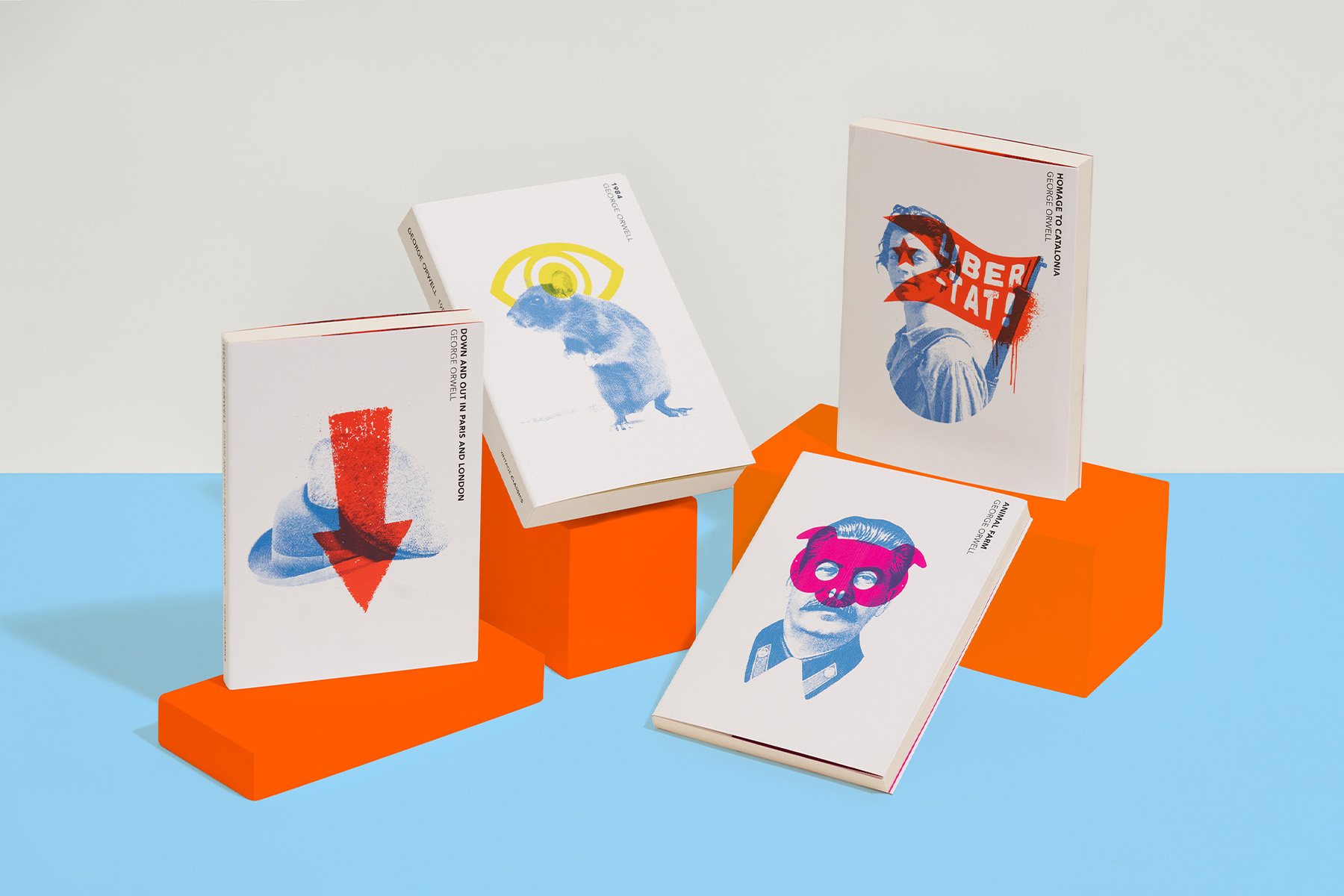 Photo of the Vintage Classics bundle of George Orwell books, including Nineteen Eighty-Four, Animal Farm, Homage to Catalonia and Down and Out in Paris and London